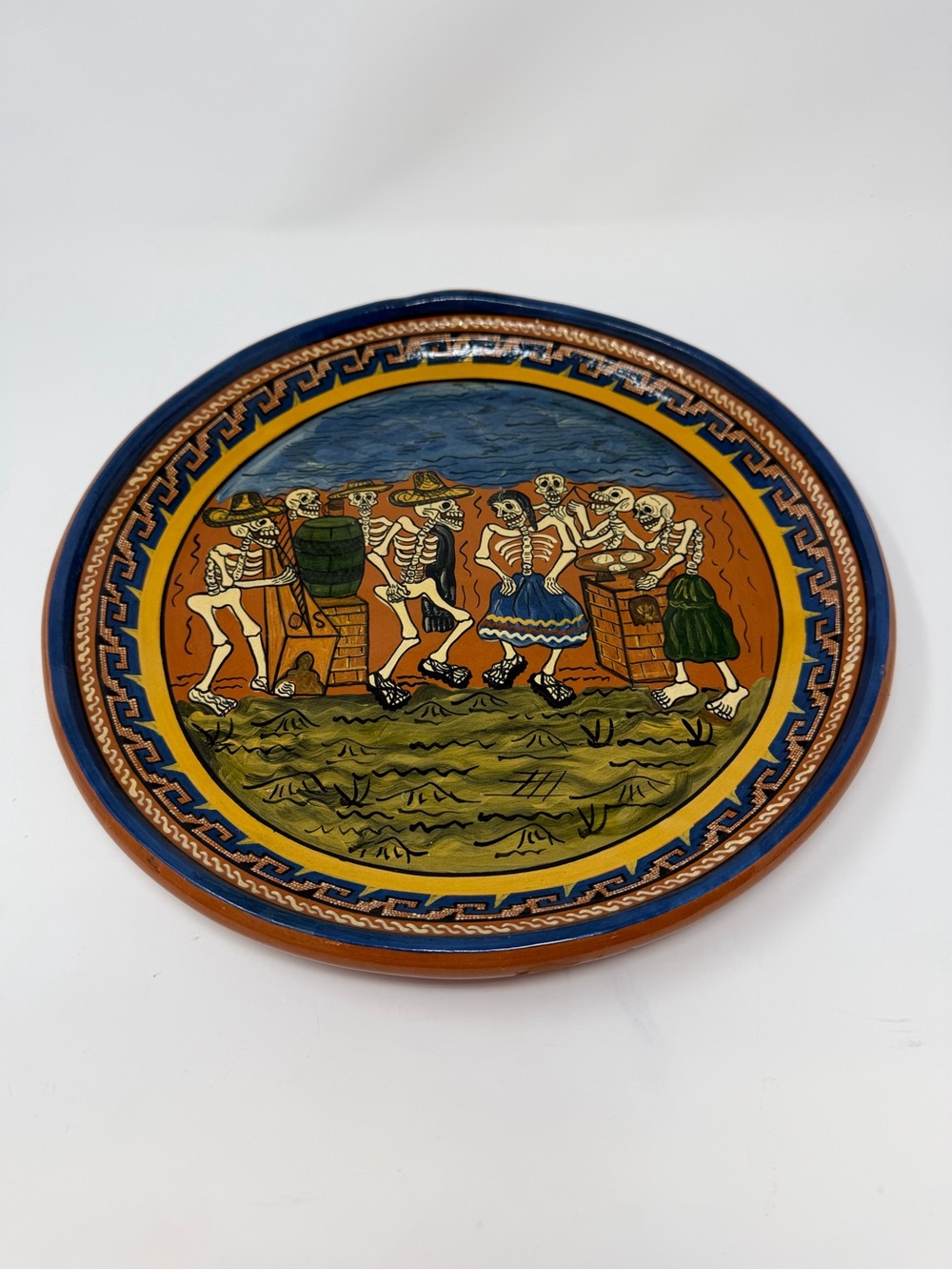 Fidel Avalos E. Day of the Dead Hand-Painted Plate Decorative Mexican Folk Art - Picture 2 of 9